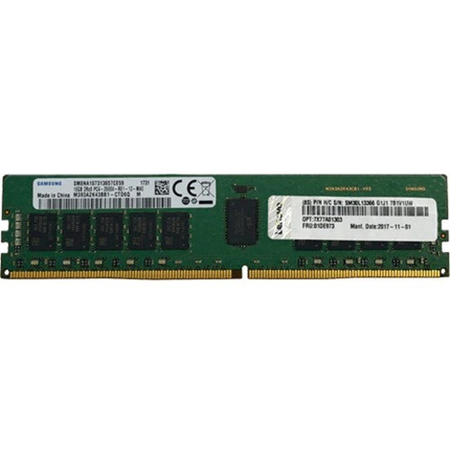 Lenovo 32GB TruDDR4 Memory Module - For Server - 32 GB - DDR4-3200PC4-25600 TruDDR4 - 3200 MHz Dual-rank Memory - 120 V - Registered 4X77A08634