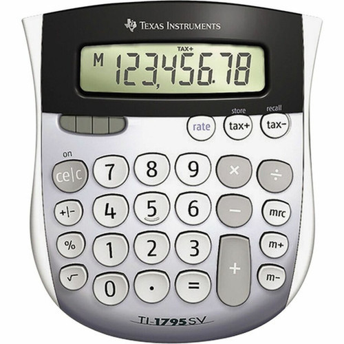 Texas Instruments TI-1795SV SuperView Calculator - Dual Power Sign Change Angled Display - 8 Digits - LCD - BatterySolar Powered - TI-1795SV