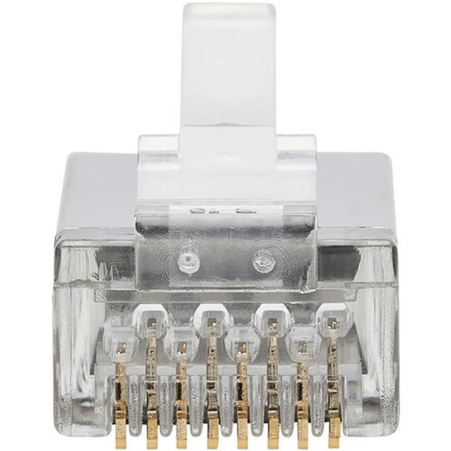 Tripp Lite Cat6 RJ45 Pass-Through FTP Modular Plug 100 Pack - 100 Pack - 1 x RJ-45 Network Male - Clear - TAA Compliant N232-100-FTP