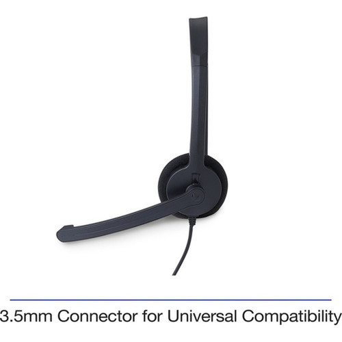 Verbatim Mono Headset with Microphone and In-Line Remote - Mono - Mini-phone 35mm - Wired - 32 Ohm - 20 Hz - 20 kHz - Over-the-head 70722