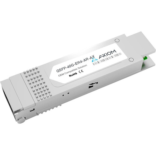 Axiom 40GBASE-ER4 QSFP+ Transceiver for Arista - QSFP-40G-ER4-AR - For Optical Network, Data Networking - 1 x 40GBase-ER4 Network - - (Fleet Network)