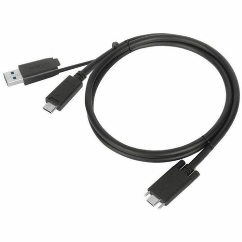 Targus 1M USB-C Male with Screw to USB-C Male Cable with USB-A Tether - 33 ft USBUSB-C Data Transfer Cable for Dock Tablet - First ACC1133GLX