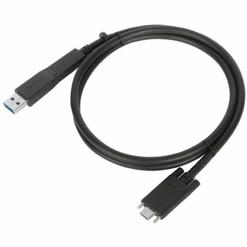 Targus 1M USB-C Male with Screw to USB-C Male Cable with USB-A Tether - 33 ft USBUSB-C Data Transfer Cable for Dock Tablet - First ACC1133GLX
