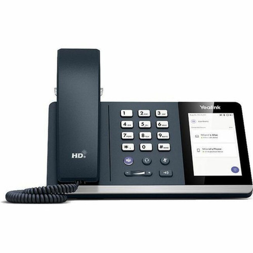 Yealink MP50-TEAMS Bluetooth Standard Phone - Silver Black - Corded - CordedCordless - Speakerphone - Hearing Aid Compatible MP50TEAMS