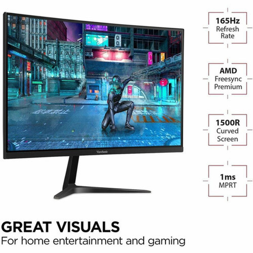 ViewSonic OMNI VX2718-2KPC-MHD 27 WQHD Curved Screen LED Monitor - 169 - Black - 27 68580 mm Class - Multi-domain Vertical MVA VX2718-2KPC-MHD