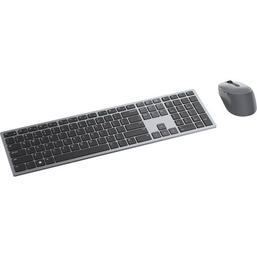 Dell Premier KM7321W Keyboard & Mouse - USB Scissors Wireless Bluetooth/RF 5.0 2.40 GHz Keyboard - Titan Gray - USB Wireless Mouse - - (Fleet Network)