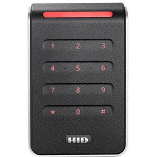 HID Signo 40K Card ReaderKeypad Access Device - Black Silver Door Indoor Outdoor - Proximity Key Code - 394 100 mm Operating 40KNKS-00-0012KL