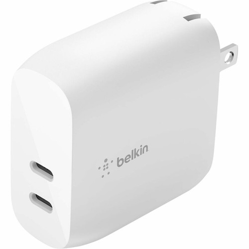 Belkin BoostCharge Dual USB-C Power Delivery Wall Charger 40W - Power Adapter - White (Fleet Network)