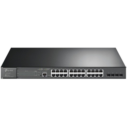 TP-Link JetStream 28-Port Gigabit L2 Managed Switch with 24-Port PoE+ - 24 Ports - Manageable - 2 Layer Supported - Modular - 4 SFP - (Fleet Network)