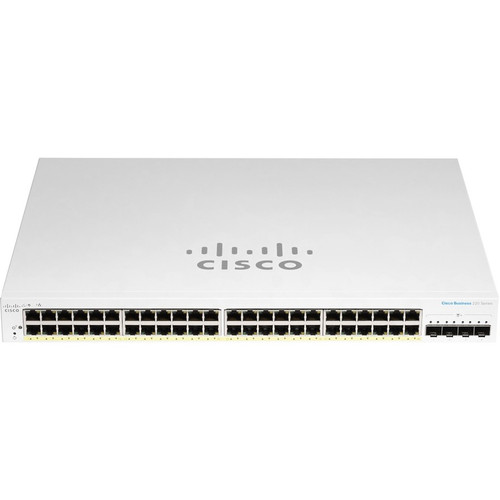 Cisco Business CBS220-48T-4G Ethernet Switch - 48 Ports - Manageable - 2 Layer Supported - Modular - 4 SFP Slots - 36.50 W Power - - - (Fleet Network)