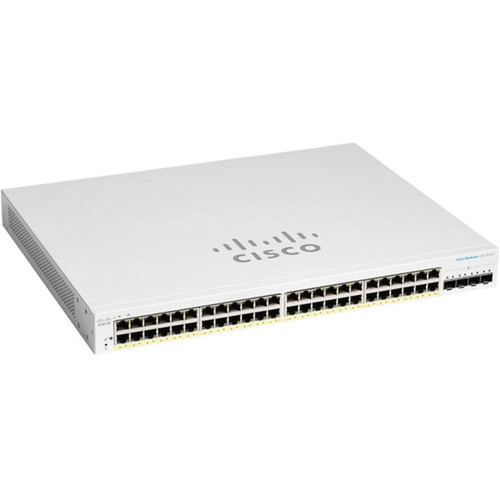 Cisco Business CBS220-48P-4G Ethernet Switch - 48 Ports - Manageable - 2 Layer Supported - Modular - 4 SFP Slots - 53 W Power - 382 W CBS220-48P-4G-NA