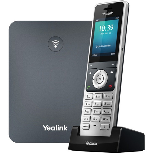 Yealink W76P IP Phone - Cordless - Corded - DECT - Wall Mountable, Desktop - Alabaster Silver, Classic Gray - VoIP - 1 x Network (Fleet Network)