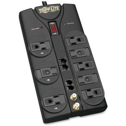 Tripp_Lite_8-Outlet_TVModem_Surge_Protector_-_8_x_NEMA_5-15R_-_180_kVA_-_3240_J_-_120_V_AC_Input_-_120_V_AC_Output_-_Network_Cable_TLP810NET