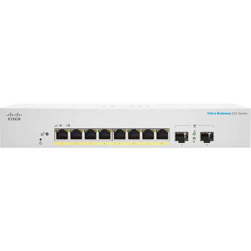 Cisco Business CBS220-8P-E-2G Ethernet Switch - 8 Ports - Manageable - Gigabit Ethernet - 101001000Base-T 1000Base-X - 2 Layer - - CBS220-8P-E-2G-NA