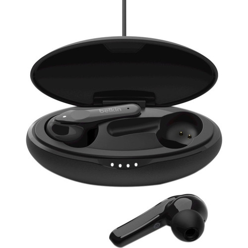 Belkin SOUNDFORM Move Plus Earset - Stereo - True Wireless - Bluetooth - 32.8 ft - Earbud - Binaural - In-ear - Black (Fleet Network)