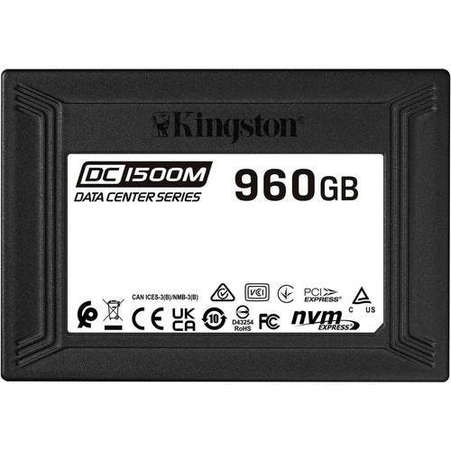 Kingston DC1500M 960 GB Solid State Drive - 2.5" Internal - U.2 (PCI Express NVMe 3.0 x4) - Mixed Use - 1 DWPD - 3100 MB/s Maximum - 5 (Fleet Network)
