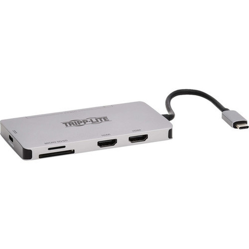 Tripp Lite U442-DOCK8-GG Docking Station - for TVMonitorProjectorNotebookSmartphoneTabletDesktop PC - 100 W - USB Type C - 2 - - U442-DOCK8-GG