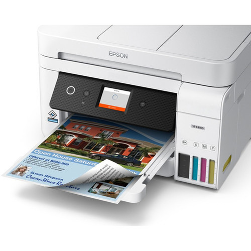 Epson WorkForce ST-C4100 Wireless Inkjet Multifunction Printer - Color - CopierFaxPrinterScanner - 4800 x 1200 dpi Print - Duplex - C11CJ60203