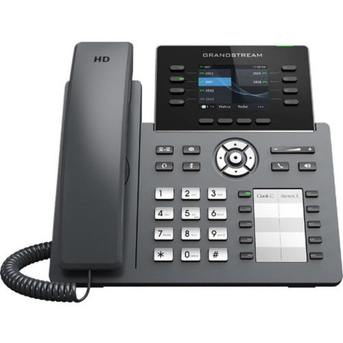 Grandstream GRP2634 IP Phone - Corded - Corded - Bluetooth Wi-Fi - Wall Mountable Desktop - 8 x Total Line - VoIP - IEEE - 2 x - PoE GRP2634