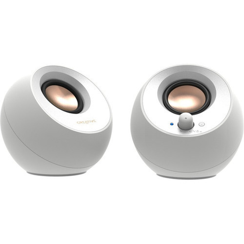 Creative Pebble V3 20 Bluetooth Speaker System - 8 W RMS - White - Desktop - 100 Hz to 17 kHz 51MF1700AA003