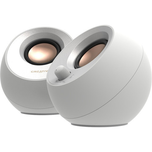 Creative Pebble V3 20 Bluetooth Speaker System - 8 W RMS - White - Desktop - 100 Hz to 17 kHz 51MF1700AA003