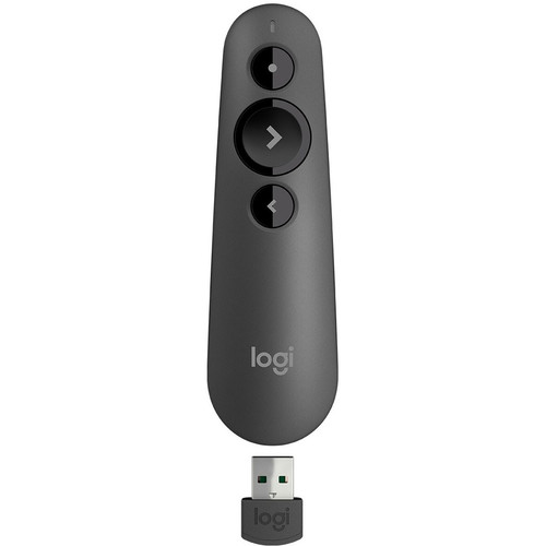 Logitech R500s Laser Presentation Remote - Laser - Wireless - Bluetooth - 2.40 GHz - Graphite, Black - USB - 3 Button(s) (Fleet Network)