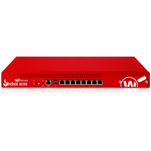 WatchGuard Firebox M390 Network Security/Firewall Appliance - 8 Port - 10/100/1000Base-T - Gigabit Ethernet - 8 x RJ-45 - 1 Total - 3 (Fleet Network)