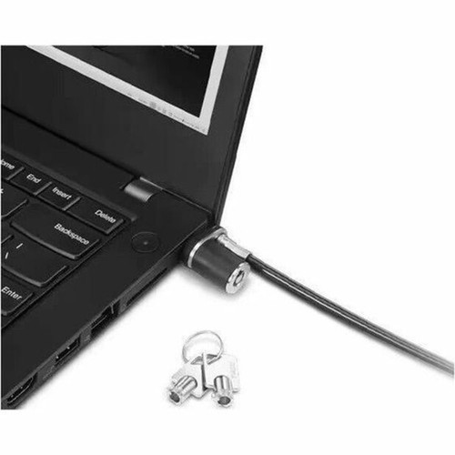 Lenovo NanoSaver Essential Cable Lock - Keyed Lock - Black - Galvanized Steel Zinc Alloy Stainless Steel - 49 ft - For Notebook 4XE1F30276