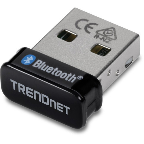 TRENDnet TBW-110UB Bluetooth 50 Single Band Bluetooth Adapter for ComputerKeyboardHeadset - USB 20 - 248 GHz ISM - External TBW-110UB