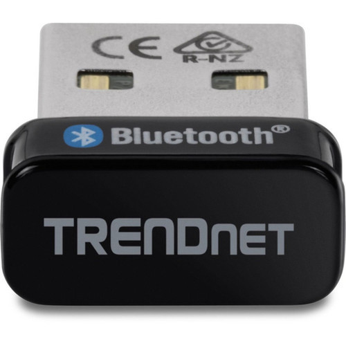TRENDnet TBW-110UB Bluetooth 50 Single Band Bluetooth Adapter for ComputerKeyboardHeadset - USB 20 - 248 GHz ISM - External TBW-110UB