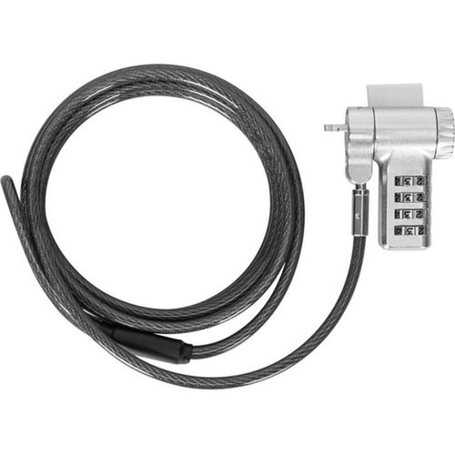 Targus DEFCON Ultimate Universal Serialized Combination Lock - Resettable - 4-digit - Patented T-barCombination Lock - Silver - Steel ASP96GLX-S