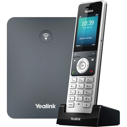 Yealink W76P IP Phone - Cordless - Corded - DECT - Wall Mountable, Desktop - Alabaster Silver, Classic Gray - VoIP - 1 x Network - PoE (Fleet Network)