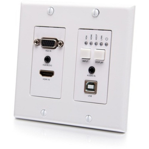 C2G Video Extender TransmitterReceiver - 2 Input Device - 1 Output Device - 230 ft 70104 mm Range - 2 x Network RJ-45 - 7 x USB - C2G31012
