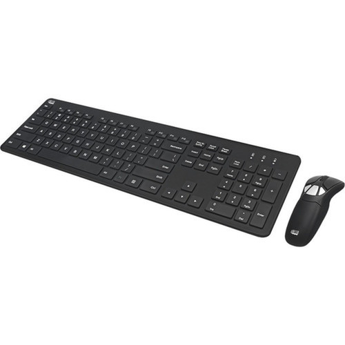 Adesso Air Mouse Go Plus With Full Size Keyboard - USB Scissors Wireless 240 GHz Keyboard - 104 Key - English US - USB Wireless - - WKB-5300CB