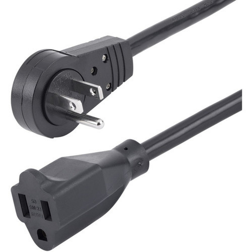 StarTechcom 10ft Power Extension Cord Rotating Flat Plug Extension Cord NEMA 5-15P to NEMA 5-15R Cable 16 AWG 125V15A UL - 360 RTPAC10110