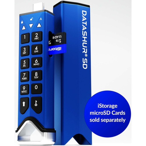 iStorage datAshur SD  Encrypted USB flash drive with removable iStorage microSD Cards Sold separately  password protected  secure IS-FL-DSD-256-SP