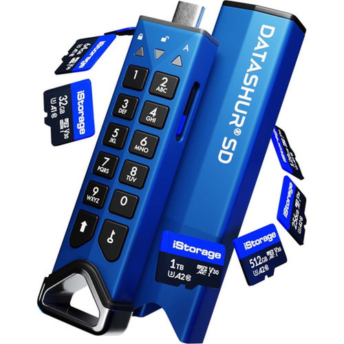 iStorage datAshur SD  Encrypted USB flash drive with removable iStorage microSD Cards Sold separately  password protected  secure IS-FL-DSD-256-SP