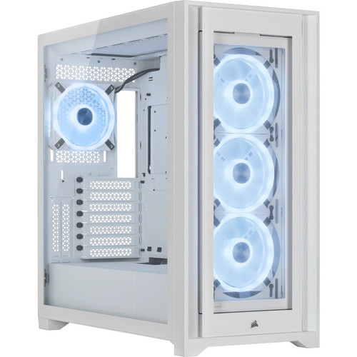 Corsair iCUE 5000X RGB QL Edition Mid-Tower ATX Case - True White - Mid-tower - White - Tempered Glass, Steel - 6 x Bay - 4 x 4.72" x (Fleet Network)