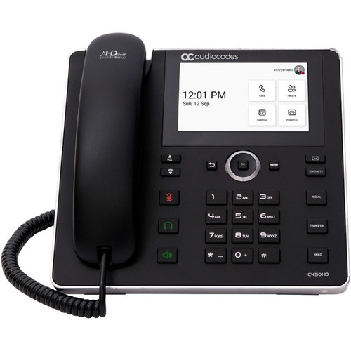 AudioCodes C450HD IP Phone - Corded - Corded - Wall Mountable - Black - VoIP - 2 x Network (RJ-45) - PoE Ports (Fleet Network)