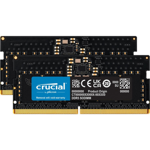 Crucial 16GB Kit 2 x 8GB DDR5-4800 SODIMM - For Motherboard Desktop PC Notebook - 16 GB 2 x 8GB - DDR5-4800PC5-38400 DDR5 SDRAM CT2K8G48C40S5