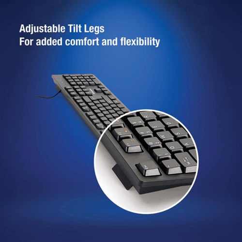 Verbatim Wired Keyboard - Cable Connectivity - USB Interface Multimedia Hot Keys - Linux ChromeOS Mac OS Windows Mac PC 70735