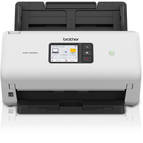 Brother ADS-3300W Sheetfed Scanner - 600 x 600 dpi Optical - 48-bit Color - 40 ppm (Mono) - 40 ppm (Color) - PC Free Scanning - Duplex (Fleet Network)