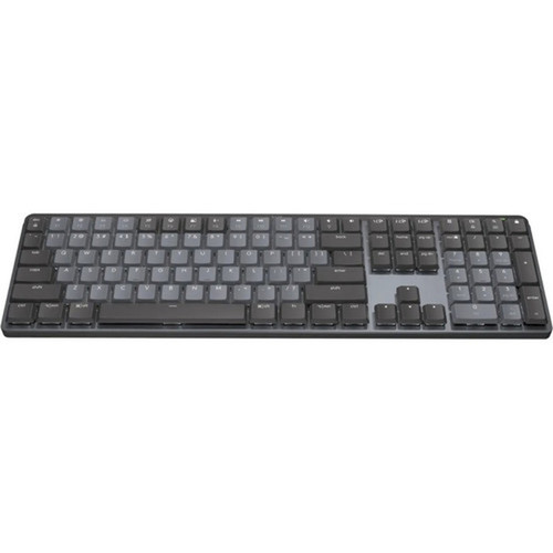 Logitech MX Mechanical Wireless Illuminated Performance Keyboard Clicky Graphite - Wireless Connectivity - BluetoothRF - 3281 ft 920-010549