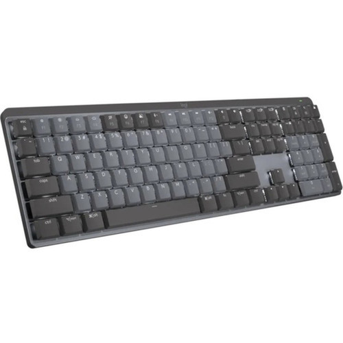 Logitech MX Mechanical Wireless Illuminated Performance Keyboard Clicky Graphite - Wireless Connectivity - BluetoothRF - 3281 ft 920-010549