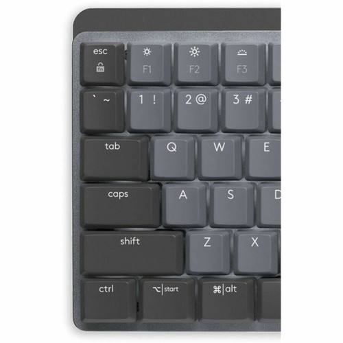 Logitech MX Mechanical Wireless Illuminated Performance Keyboard Clicky Graphite - Wireless Connectivity - BluetoothRF - 3281 ft 920-010549