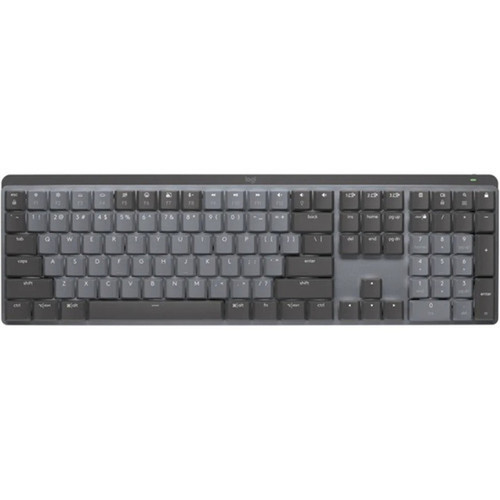 Logitech MX Mechanical Wireless Illuminated Performance Keyboard Clicky Graphite - Wireless Connectivity - BluetoothRF - 3281 ft 920-010549