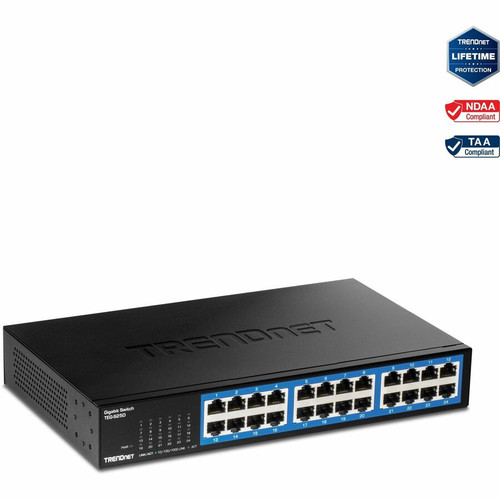 TRENDnet 24-Port Gigabit Desktop Switch - 24 Ports - Gigabit Ethernet - 1000Base-T - TAA Compliant - 2 Layer Supported - 14.24 W Power (Fleet Network)