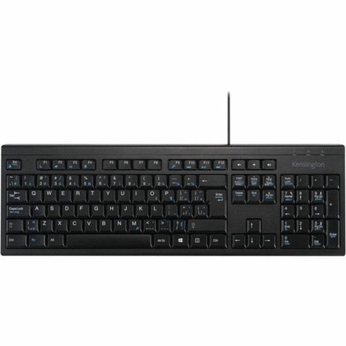 Kensington Wired Bilingual Keyboard - Cable Connectivity - USB Type A Interface - 105 Key - 8 Multimedia Calculator Email Browser - K72200CA