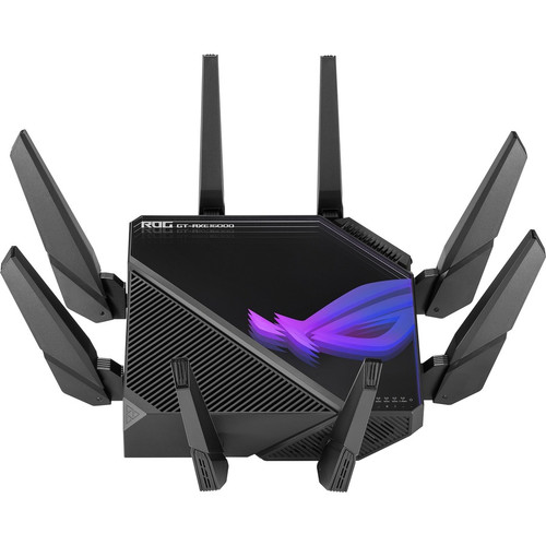 Asus ROG Rapture GT-AXE16000 Wi-Fi 6E IEEE 802.11ax Ethernet Wireless Router - Quad Band - 2.40 GHz ISM Band - 6 GHz UNII Band - 8 x x (Fleet Network)