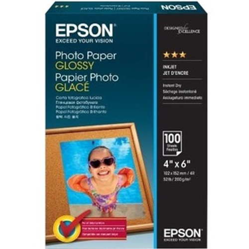 Epson S042038 Photo Paper - 4" x 6" - 196 g/m&#178; Grammage - Glossy - 100 Sheet - White (Fleet Network)